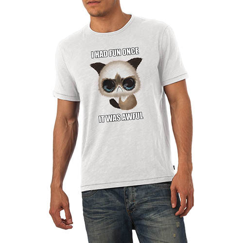 Men's Grumpy Cat I Had Fun Once Funny T-Shirt