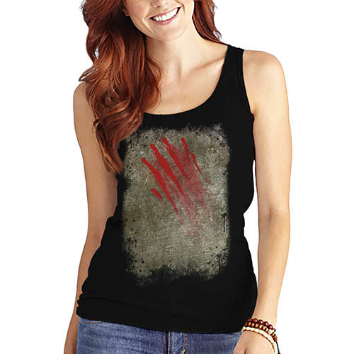 Women's Bloody Claw Slash Printed Graphic Tank Top