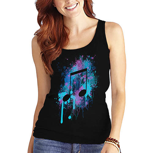 Women's Musical Note Printed Graphic Tank Top
