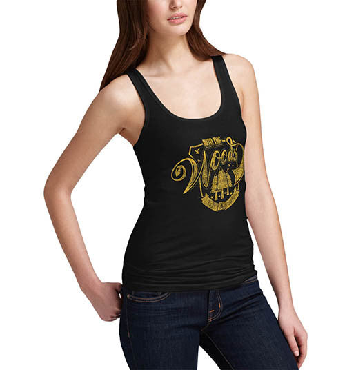 Womens Distressed Print In The Woods Tank Top