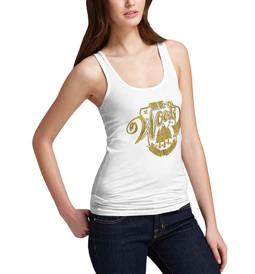 Womens Distressed Print In The Woods Tank Top