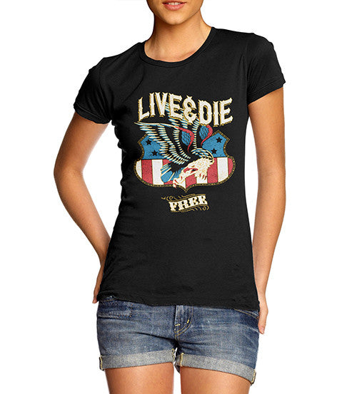 Womens American Eagle Live And Die Free T-Shirt