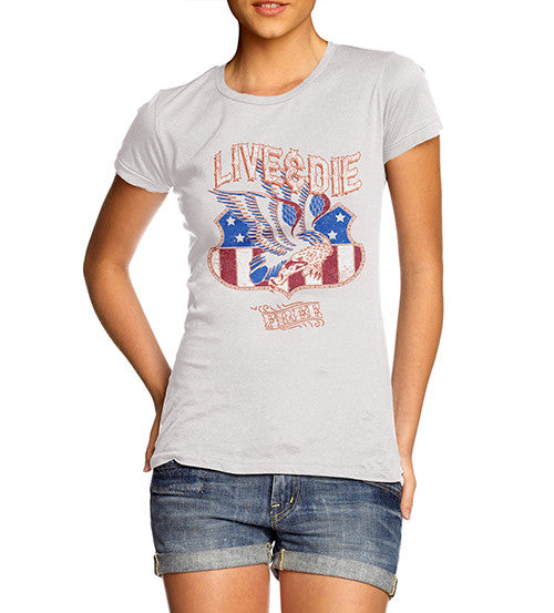 Womens American Eagle Live And Die Free T-Shirt