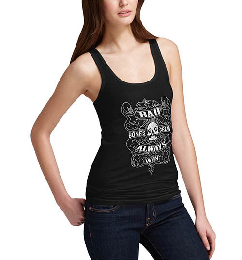 Womens Biker Bad Bones Crew Always Win Tank Top