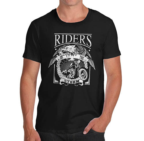 Mens Biker Print Riders on the Storm T-Shirt