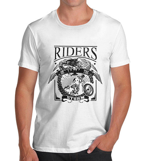 Mens Biker Print Riders on the Storm T-Shirt