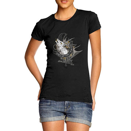 Womens Distress Print Wolf Call of the Hunter T-Shirt