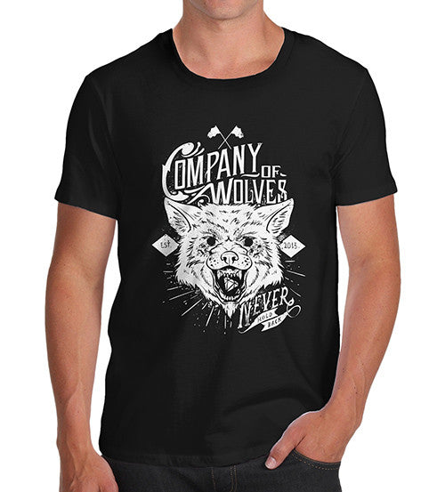 Mens Distress Print Company Of Wolves T-Shirt