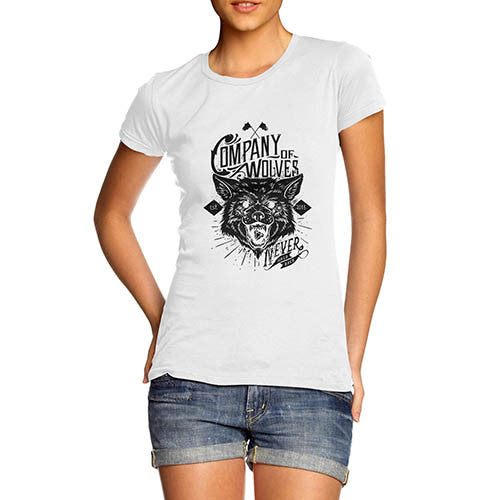 Womens Distress Print Company Of Wolves T-Shirt