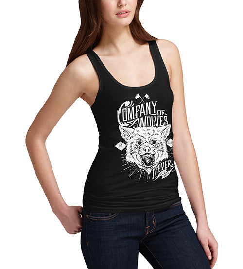 Womens Distress Print Company Of Wolves Tank Top