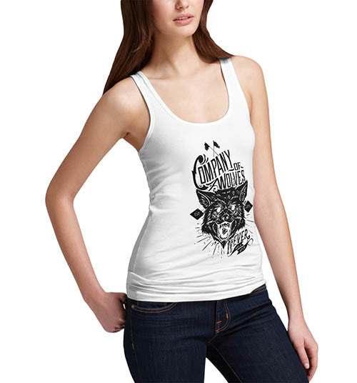 Womens Distress Print Company Of Wolves Tank Top