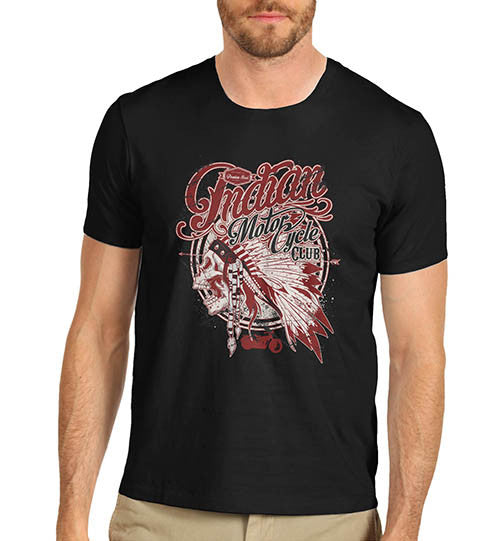 Mens Distressed American Bike Indian Motorcycle Club T-Shirt