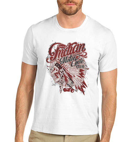 Mens Distressed American Bike Indian Motorcycle Club T-Shirt