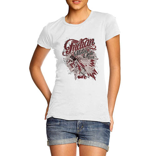 Womens Distressed American Bike Indian Motorcycle Club T-Shirt