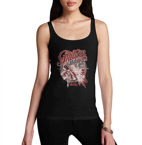 Womens Distressed American Bike Indian Motorcycle Club Tank Top