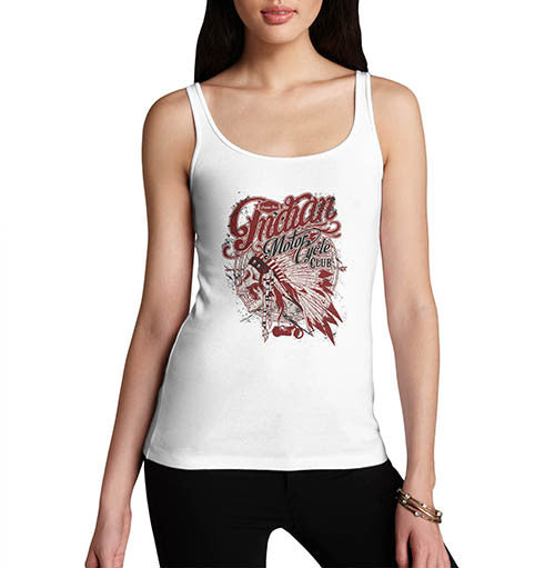 Womens Distressed American Bike Indian Motorcycle Club Tank Top