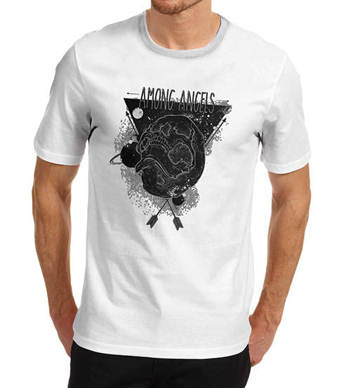 Mens Gothic Skull Graphic Among Angels T-Shirt
