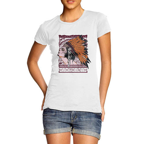 Womens Graphic Print American Red Indian T-Shirt