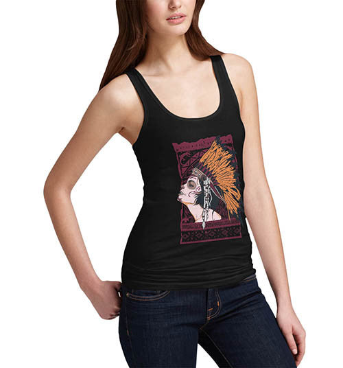 Womens Graphic Print American Red Indian Tank Top