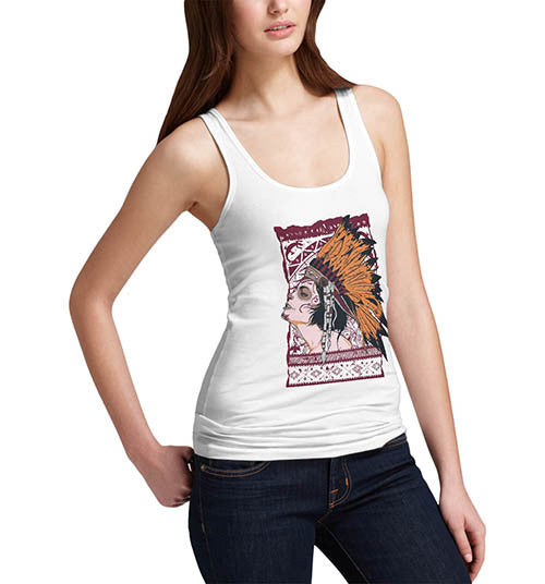 Womens Graphic Print American Red Indian Tank Top