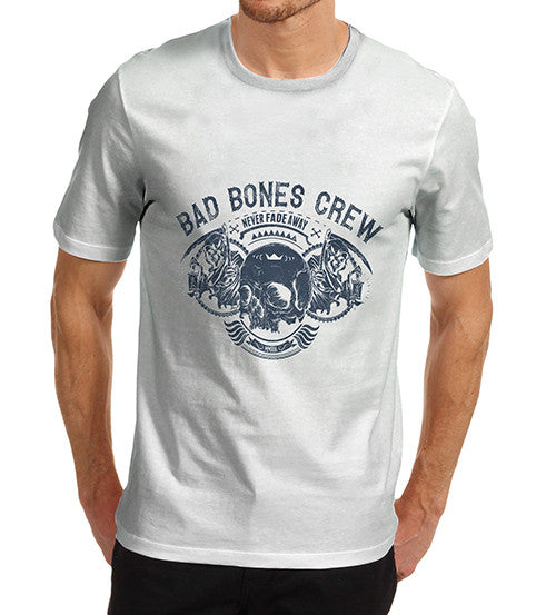 Mens Bad Bones Crewe Never Fade Away Skull T-Shirt