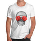 Mens Gothic Print Skulls Flower Eyes T-Shirt