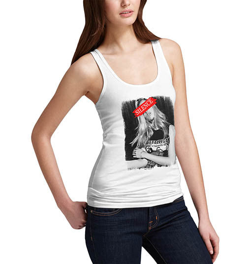 Womens Silence Fashion Model Funny Tank Top