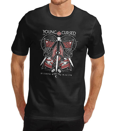 Mens Gothic Young and Cursed T-Shirt
