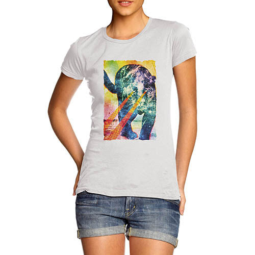 Womens Psychedelic Print Super Power Tiger T-Shirt
