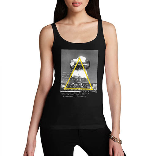 Womens Atom Bomb Nuclear Explosion Graphic Tank Top