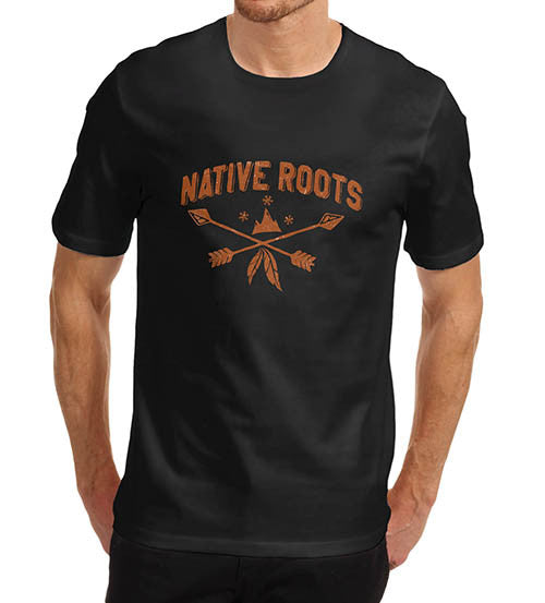 Mens Native Roots Distress Print Graphic T-Shirt