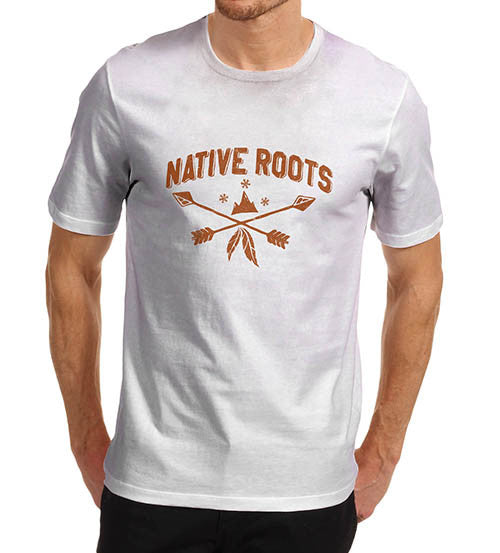 Mens Native Roots Distress Print Graphic T-Shirt