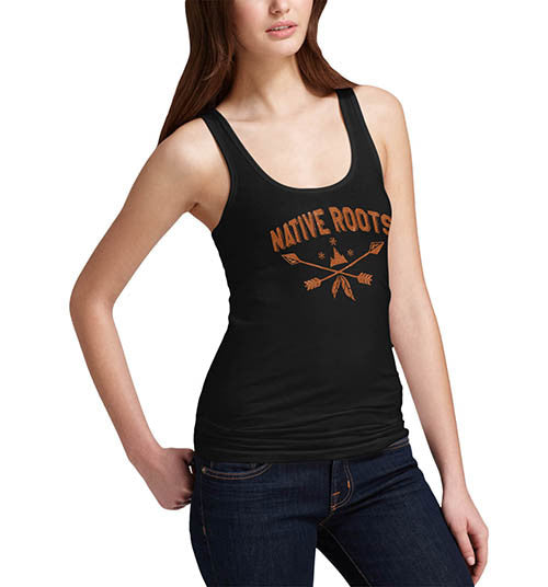 Womens Native Roots Distress Print Graphic Tank Top