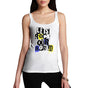 Womens Distress Print Lets Rock Our World Tank Top