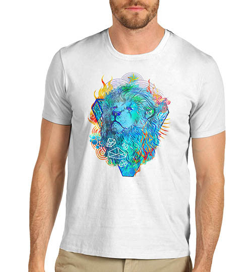 Mens Classic Lions Head Printed Graphic T-Shirt