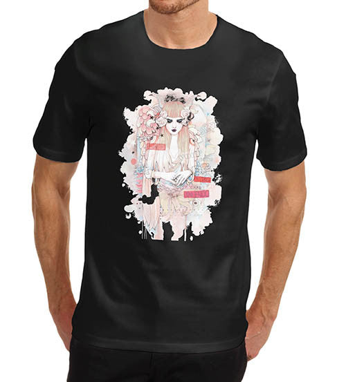 Mens Japanese art Print Inner Thoughts of a Girl T-Shirt