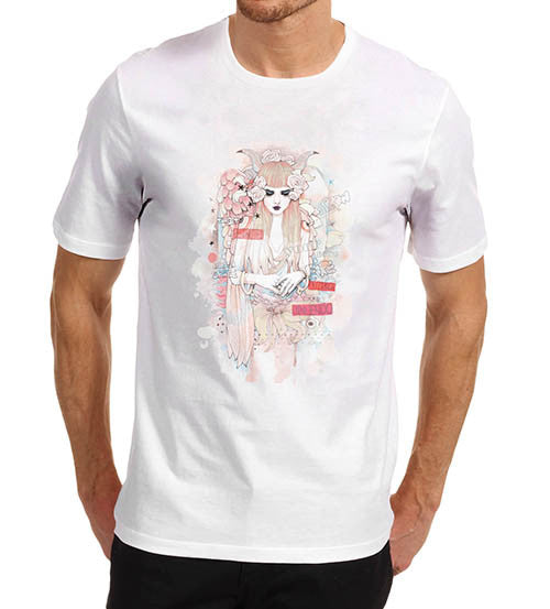 Mens Japanese art Print Inner Thoughts of a Girl T-Shirt