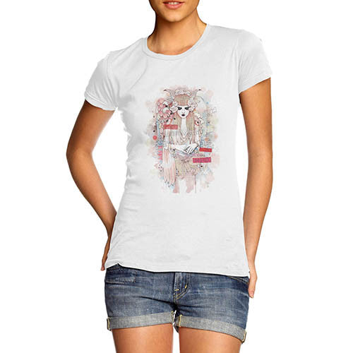 Womens Japanese art Print Inner Thoughts of a Girl T-Shirt