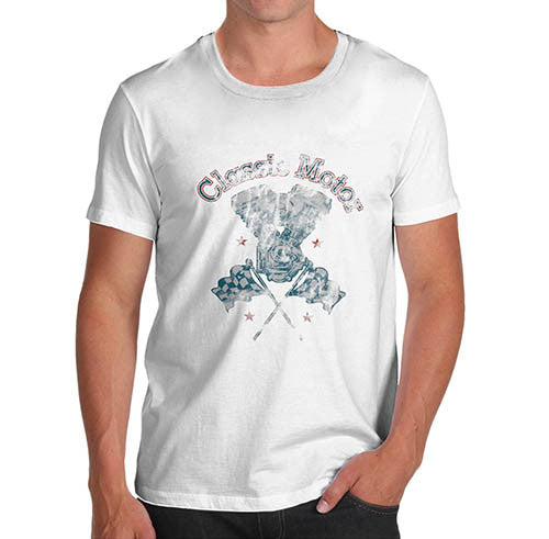 Mens Classic Motor Distress Print T-Shirt