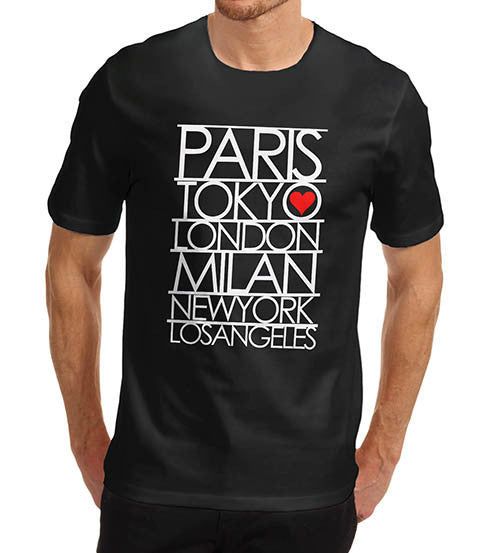 Mens Paris Tokyo London Fashion Capitals T-Shirt