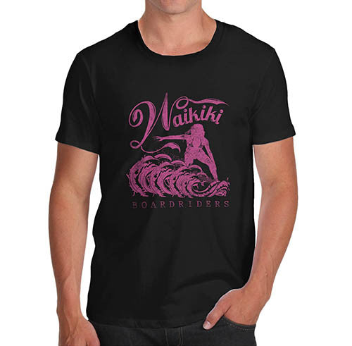 Mens Surfing Paradise Waikiki Distress Print T-Shirt