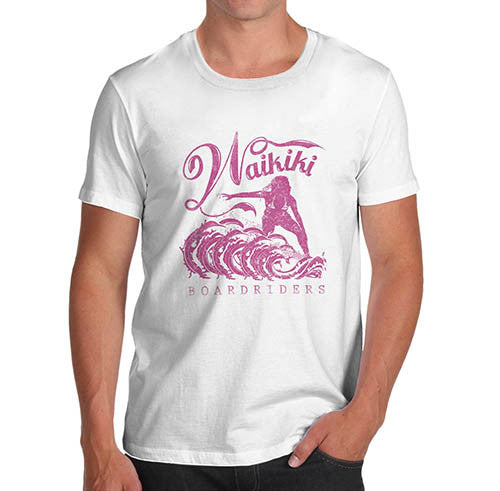Mens Surfing Paradise Waikiki Distress Print T-Shirt