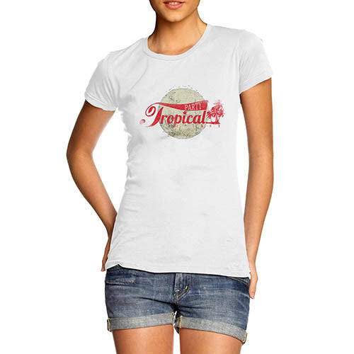 Womens Graphic Print Tropical Party T-Shirt