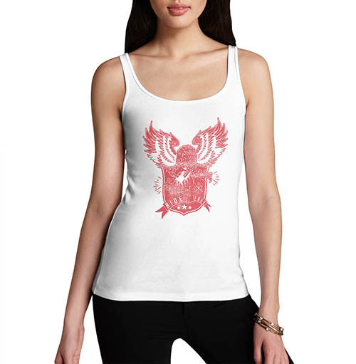 Womens Biker American Eagle Ride Free Graphic Tank Top