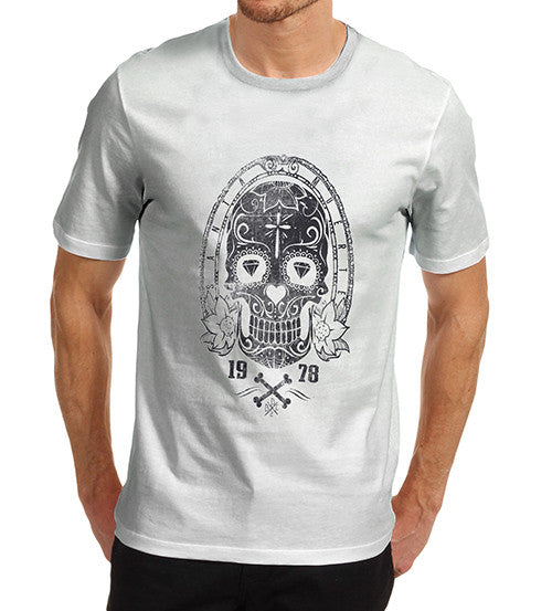 Mens Gothic Skull Print Graphic T-Shirt