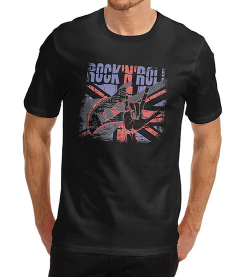 Mens Union Jack Rock N Roll Distress T-Shirt