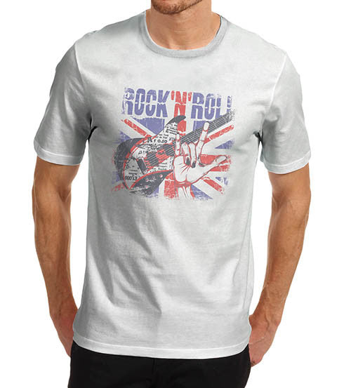 Mens Union Jack Rock N Roll Distress T-Shirt