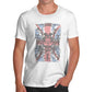 Mens Union Jack Skull Distress Print T-Shirt