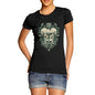 Womens Green Devil Skull Print Graphic T-Shirt