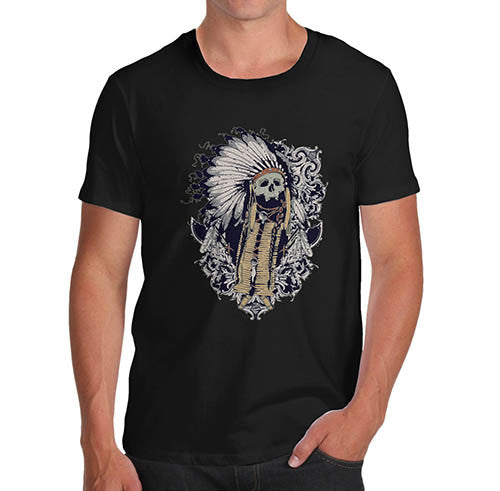 Mens Gothic Native Skull Chief T-Shirt